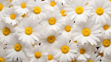 Floral pattern made of chamomile daisy flower buds.
