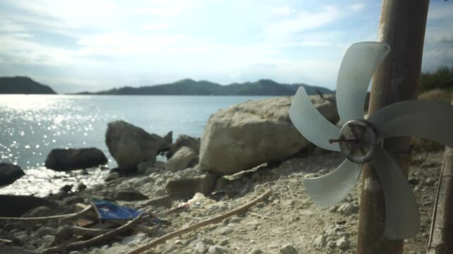 wind fan moving by the wind