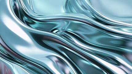 3D flowing shapes with a metallic glossy finish