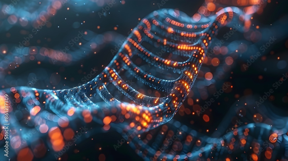 Aufkleber conceptual digital representation of evolution with binary code and neural networks