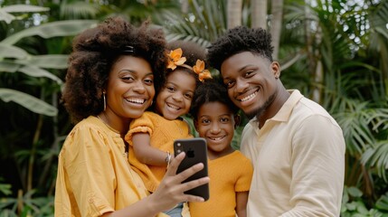 A Familys Joyful Moment Captured in a Lush Garden