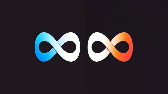 Dual Infinity Symbols with Blue and Orange Gradient Design