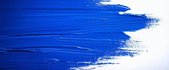 Blue paint brush stroke smear color texture swatch background lipstick white smudge isolated