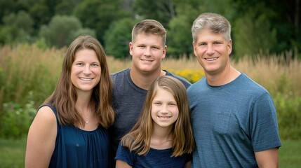 Obraz premium A Family Portrait in the Summer Sun