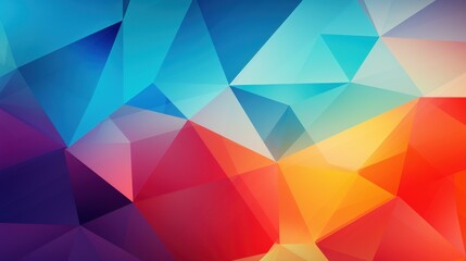 Obraz premium Vibrant geometric background with colorful triangles.