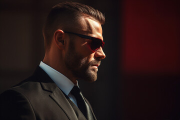 Obraz premium Creative AI generated picture vintage spy movie style secret agent person at work