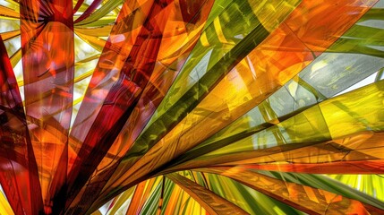Abstract natural patterns inspired by palm leaves