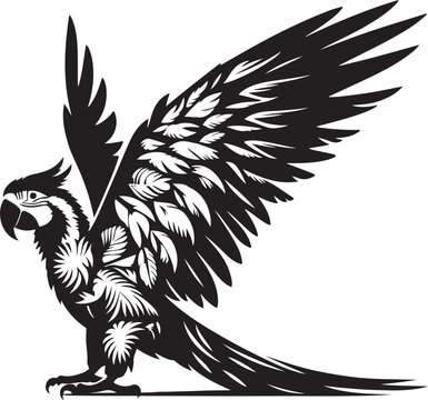 Parrot design silhouette vector art work EPS file, Generator AI