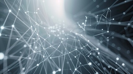 Obraz premium Abstract network lines and particles forming a digital web