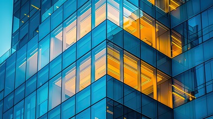 Architectural detail of a modern window with reflective glass