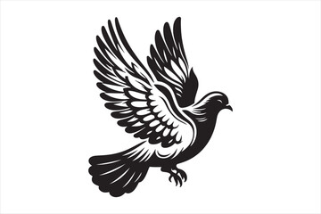 Obraz premium Dove Vector silhouette image