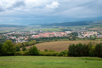 Obraz premium The most beautiful view of Levoča is from Mariánská hora. Levoča from Mariánská hora in its full beauty, like in the palm of your hand.