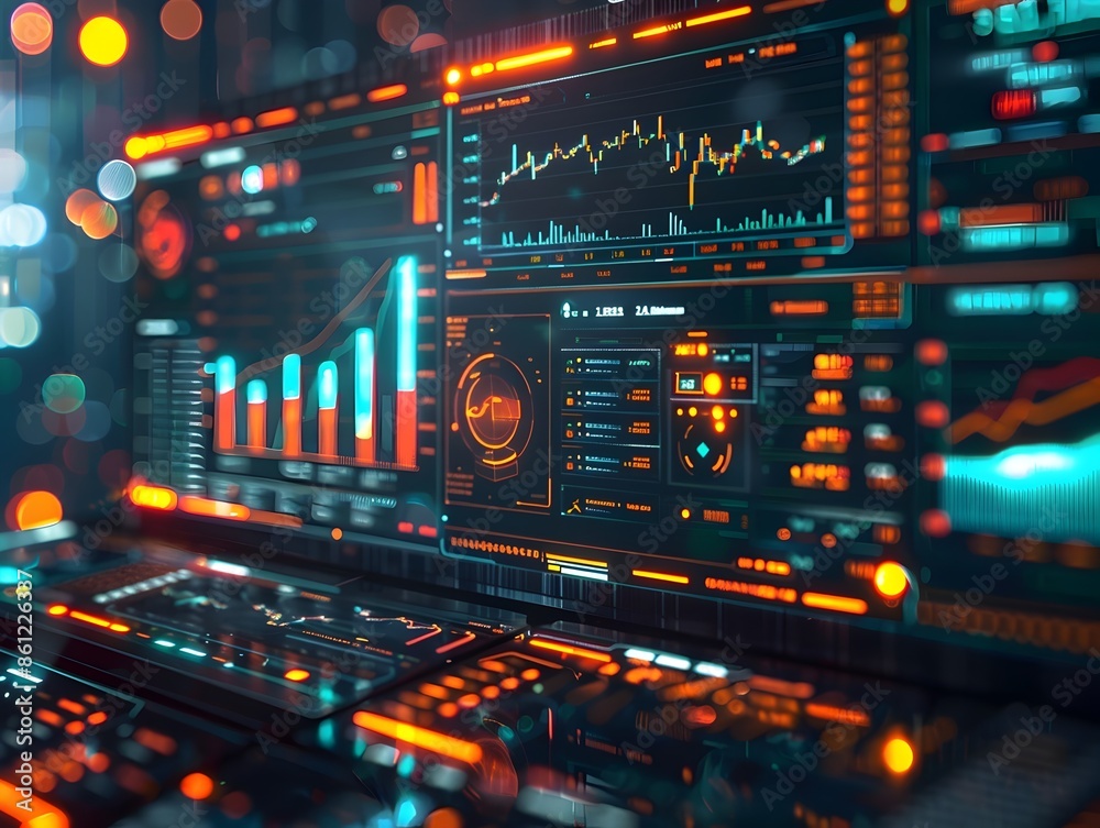 Poster ai powered financial market dashboard with real time data analytics and predictive algorithms