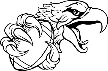 Eagle Hawk American Football Ball Cartoon Mascot