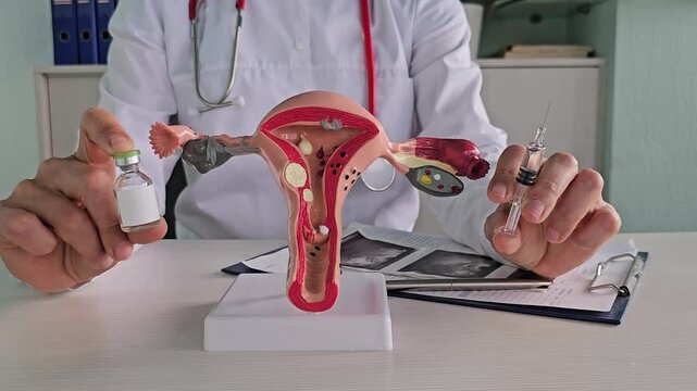 Doctors raising awareness of the prevention of cervical cancer caused by the papillomavirus 