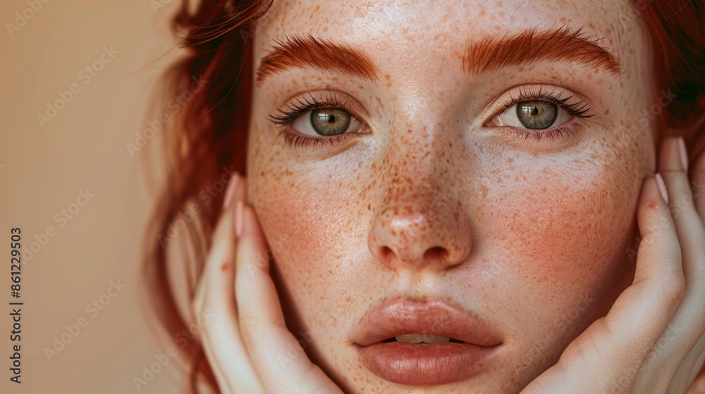 Canvas Prints The freckled woman's face