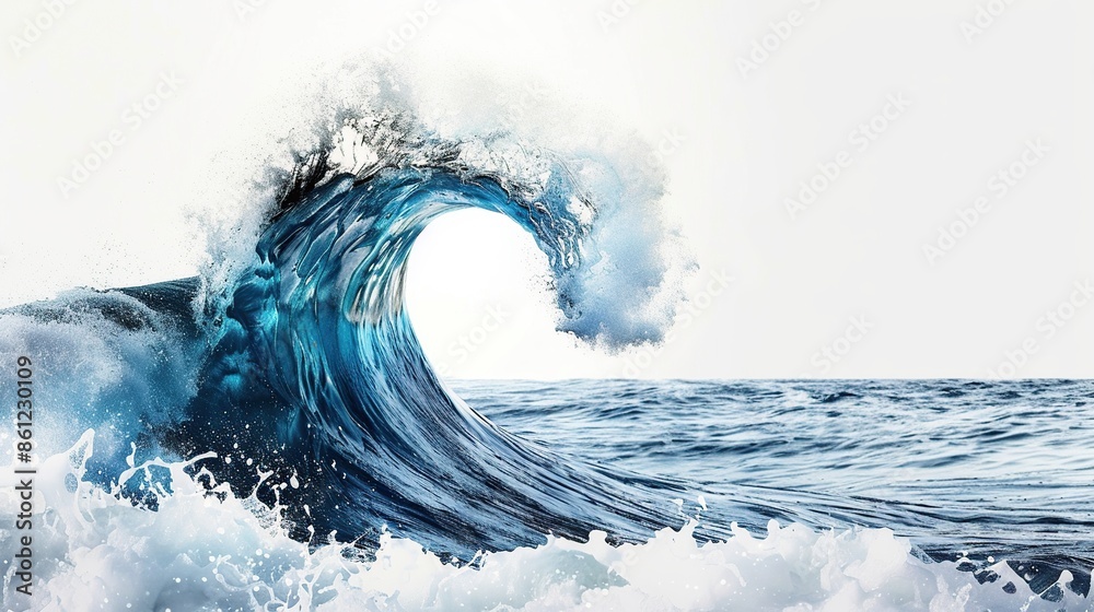 Canvas Prints Close up Ocean wave, water splash isolated on white background.