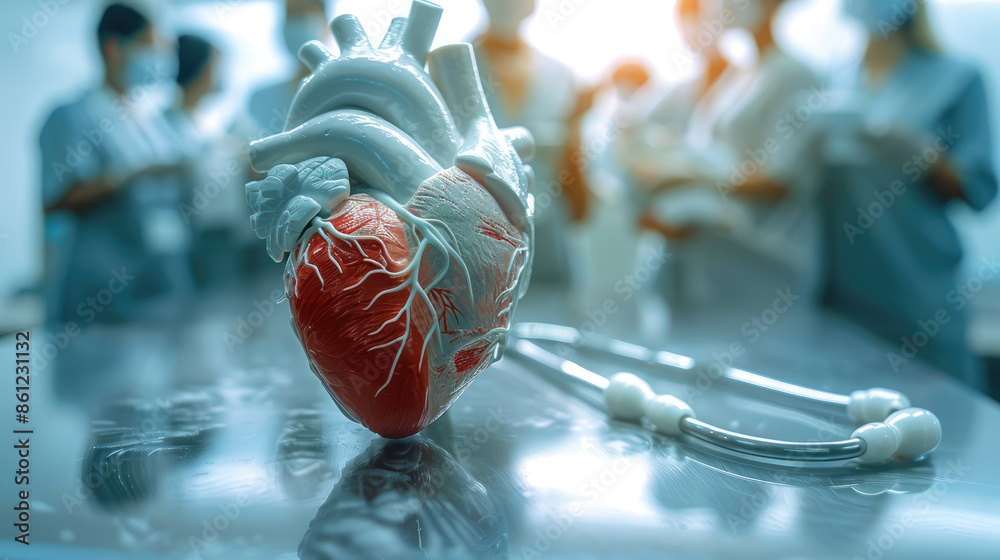 Aufkleber a medical emergency response to heart disease, highlighting the associated health risks and essentia