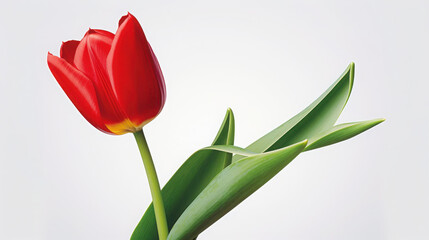 Fototapeta premium Close up of a fresh red tulip with delicate petals