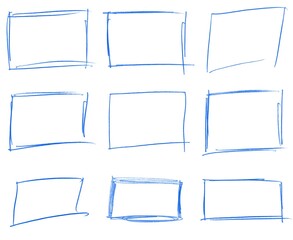 Gemalte Stift Rahmen mit blauer Farbe