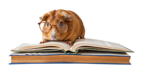 A World of Knowledge at Their Tiny Paws: Adorable Guinea Pigs Explore the Written Word. A Scholarly Student. the guinea pig's soft fur and the intricate details of the book's pages.