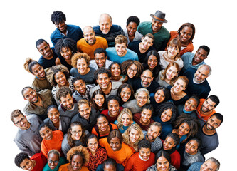 A Tapestry of Togetherness: A Celebration of Diversity and Unity. A Bird's Eye View of Harmony. a diverse group of people, united in joy and teamwork.