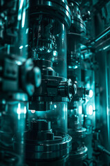 Futuristic Industrial Machinery with Metallic Structures and Advanced Technology