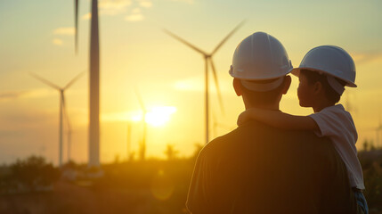 father carrying child home from work, father and son