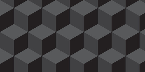 Minimal abstract dark black background from cubes victor art. Geometric tiles and mosaic creative stylish seamless pattern block cube background. minimal hexagon Cubes mosaic shape vector design