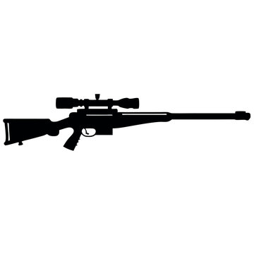 recommend clip art: Black-only military weapon, silhouette Sniper rifle gun
                    