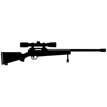 recommend clip art: Black-only military weapon, silhouette Sniper rifle gun
                    