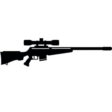 recommend clip art: Black-only military weapon, silhouette Sniper rifle gun
                    