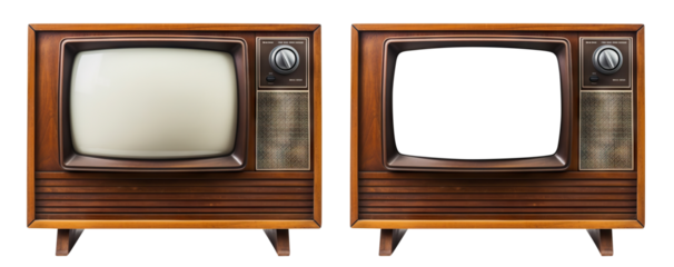 Retro wooden TV box cut out with frame screen cut out