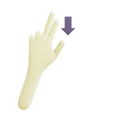 swipe down hand 3d Icon