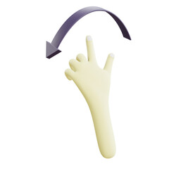 rotate left hand 3d Icon