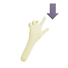 swipe down hand 3d Icon