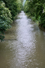 Straight long river going into the distance