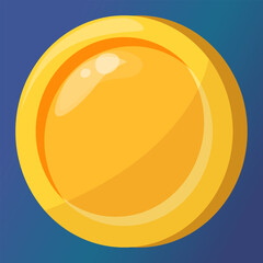 Golden coin icon. Vector symbol of money. Gaming icon, concept of treasure or payment.