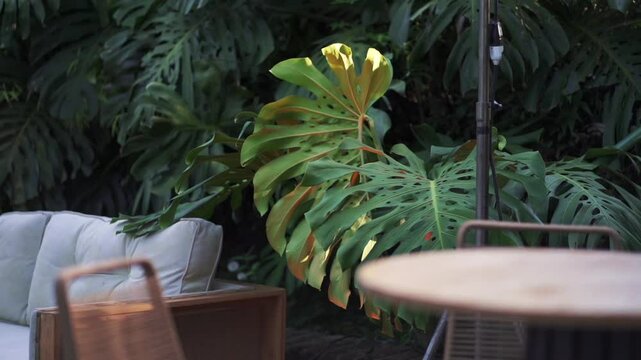 Pan shot of arranging wedding decorations