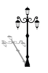 Obraz premium vintage silhouette design of garden lamppost, editable vector eps 10.