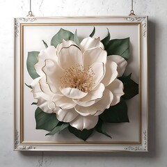 frame with nice flowers. card with flowers and ribbon. 