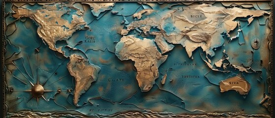 Vintage old sea map background