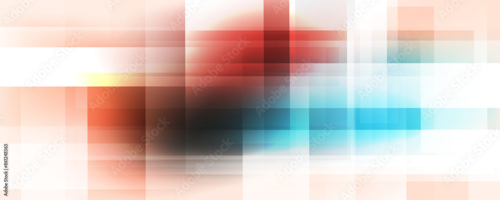 Poster Abstract background with vertical and horizontal dynamic lines. Glitch effect. Futuristic defocused vibrant colored gradients for creative graphic design. Vector illustration.