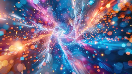 Economic boom concept, abstract fireworks representing market growth