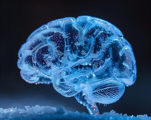 Crystalline Ice Brain  An Intricate Icy Representation of the Human Mind s Cognitive Power