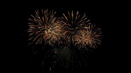A vibrant display of fireworks against a dark, black background, illuminating the night sky with colorful bursts of light and sparkles