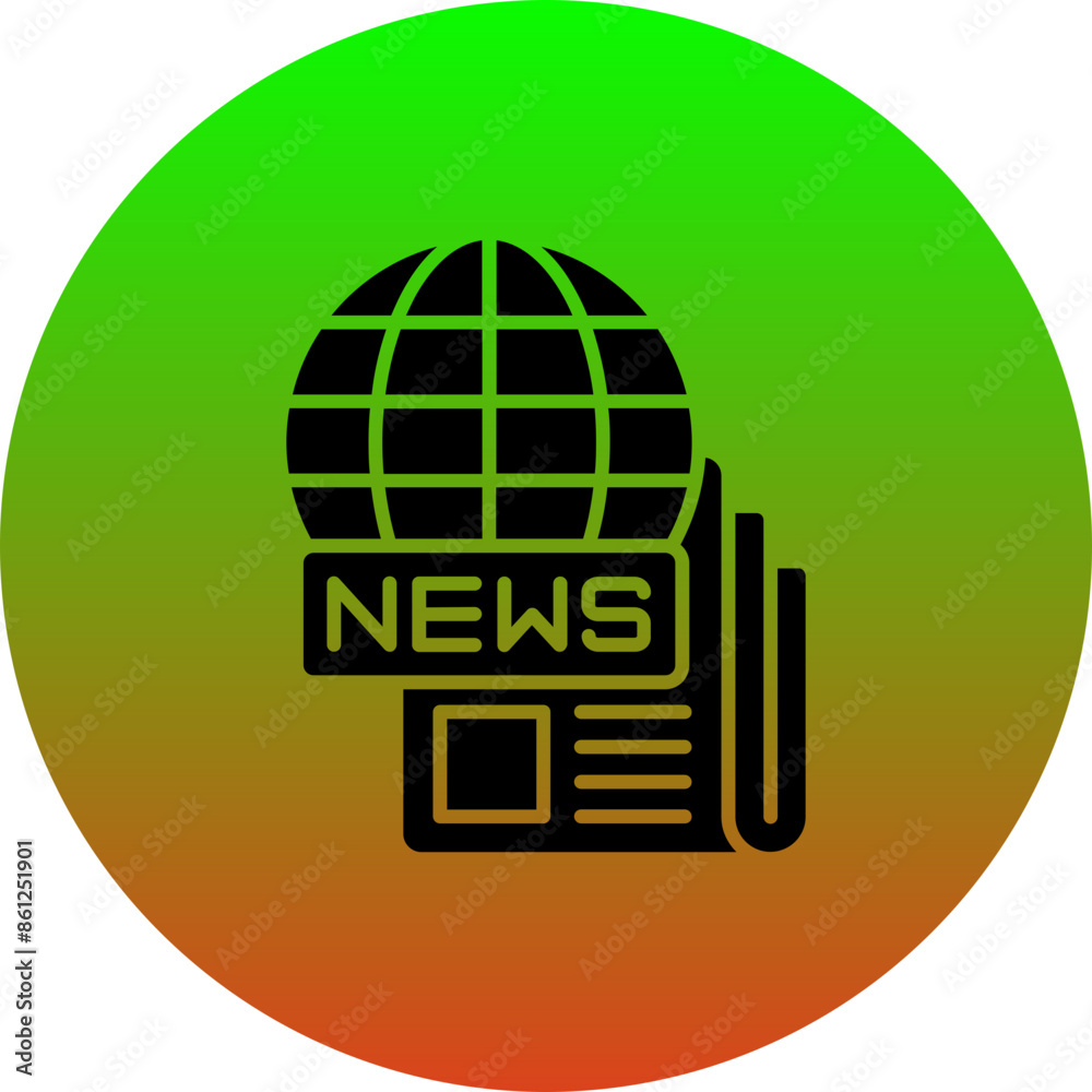 Sticker global news icon