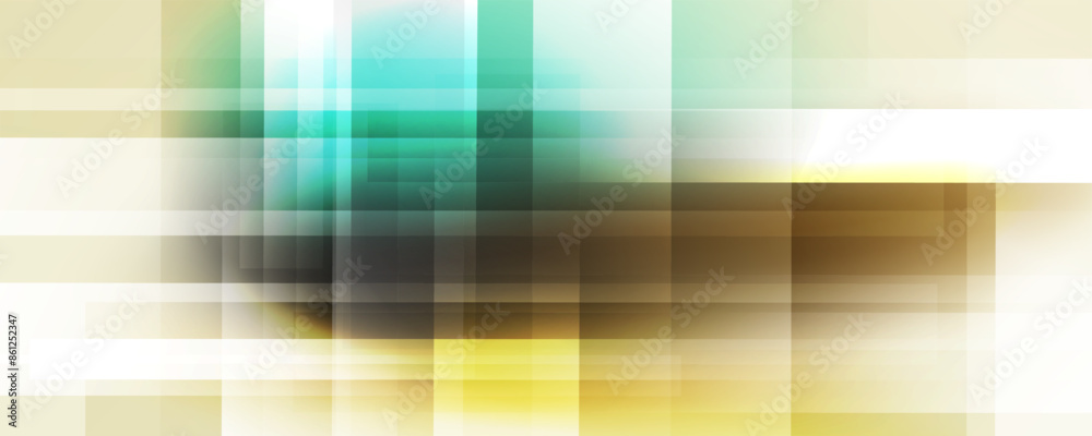 Poster Glitch effect. Abstract background with vertical and horizontal dynamic lines. Futuristic defocused vibrant colored gradients for creative graphic design. Vector illustration.