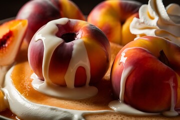 close up of fruit juicy peach