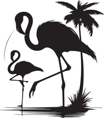 Fototapeta premium Flamingo design silhouette vector art work EPS file, Generator AI